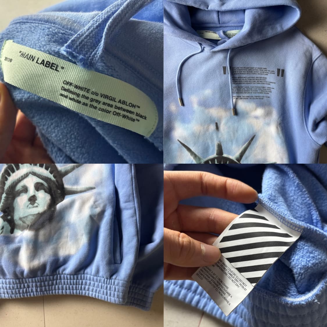 오프화이트 자유의 여신상 후드티 상품이미지3