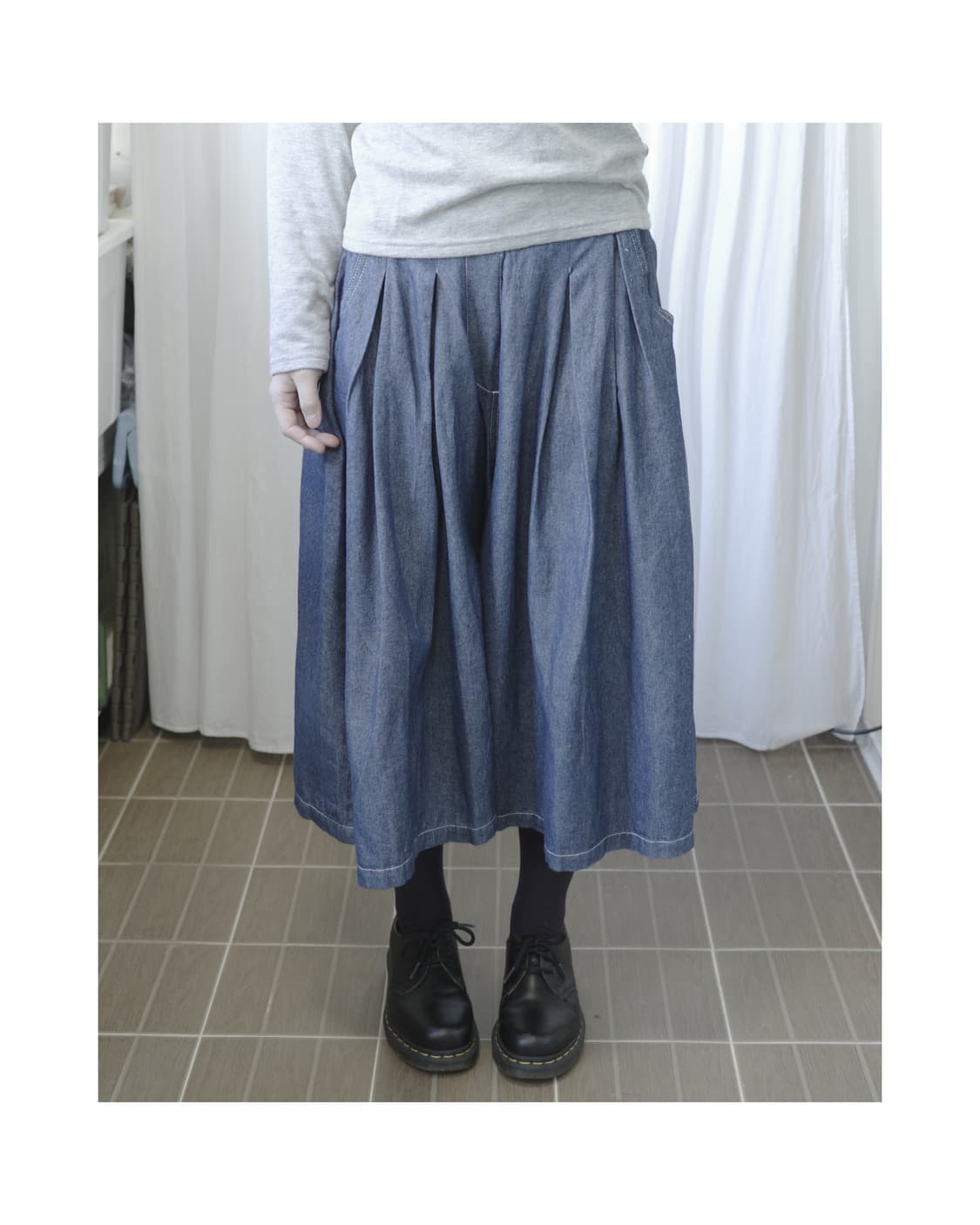Denim skirt pants 상품이미지3