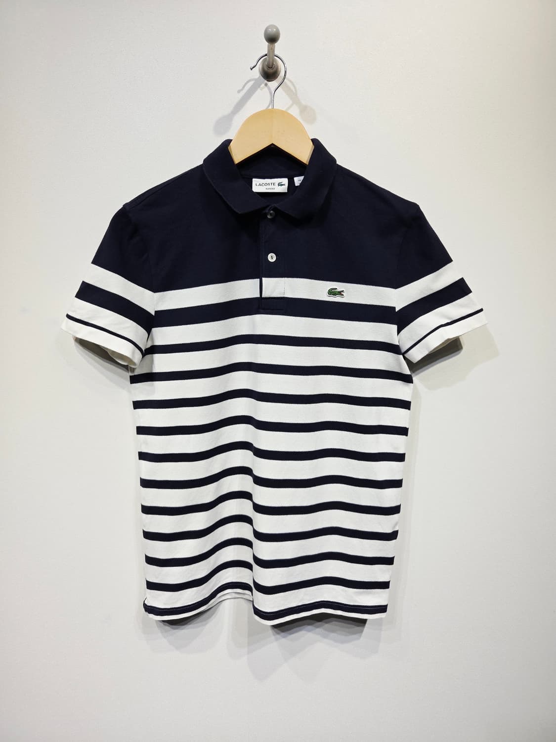 라코스테 슬림핏 스트라이프 반팔 카라티 상품이미지2