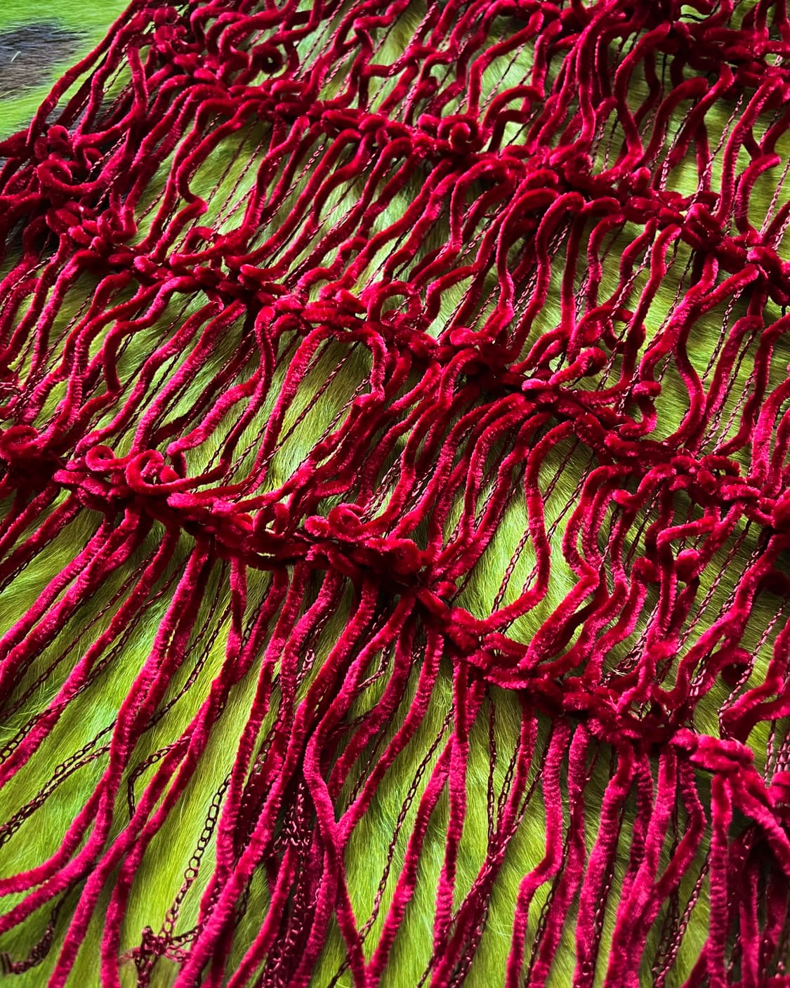 JPN Vintage Velour Mesh Fringe Muffler 상품이미지7
