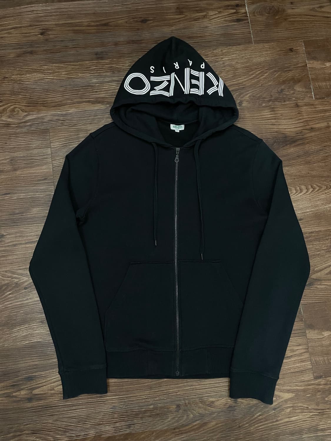 겐조 KENZO 로고 블랙 후드집업 상품이미지1