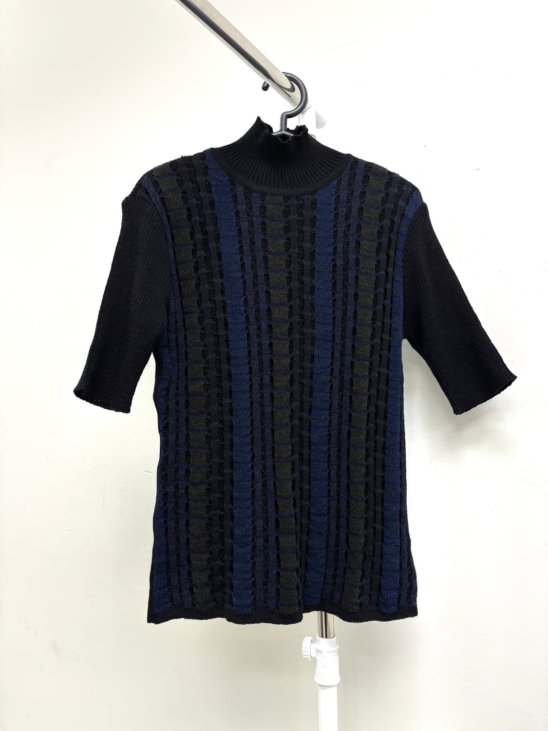 빈티지 네이비 차콜 니트 상품이미지5