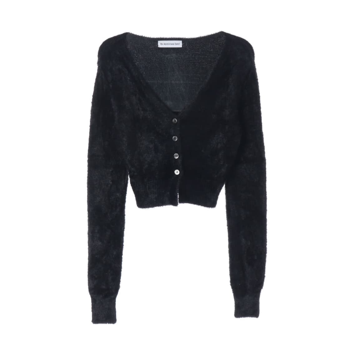 [ONE SIZE] 더 미스테리어스 호텔 크롭 퍼 가디건 블랙 상품이미지2