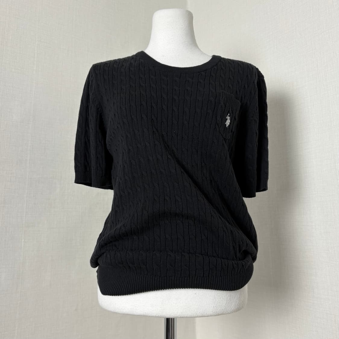 Us 폴로 블랙 반팔 니트 상품이미지1