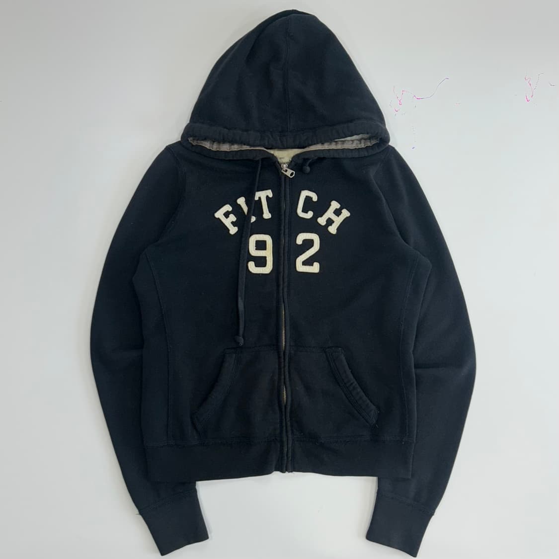 Abercrombie 아베크롬비 스펠아웃로고 다크네이비 후드집업 상품이미지3