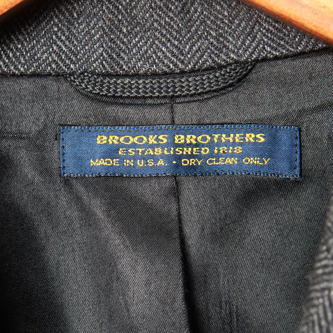 [115] 80s 브룩스브라더스 헤링본 울 오버코트 다크 그레이  상품이미지6