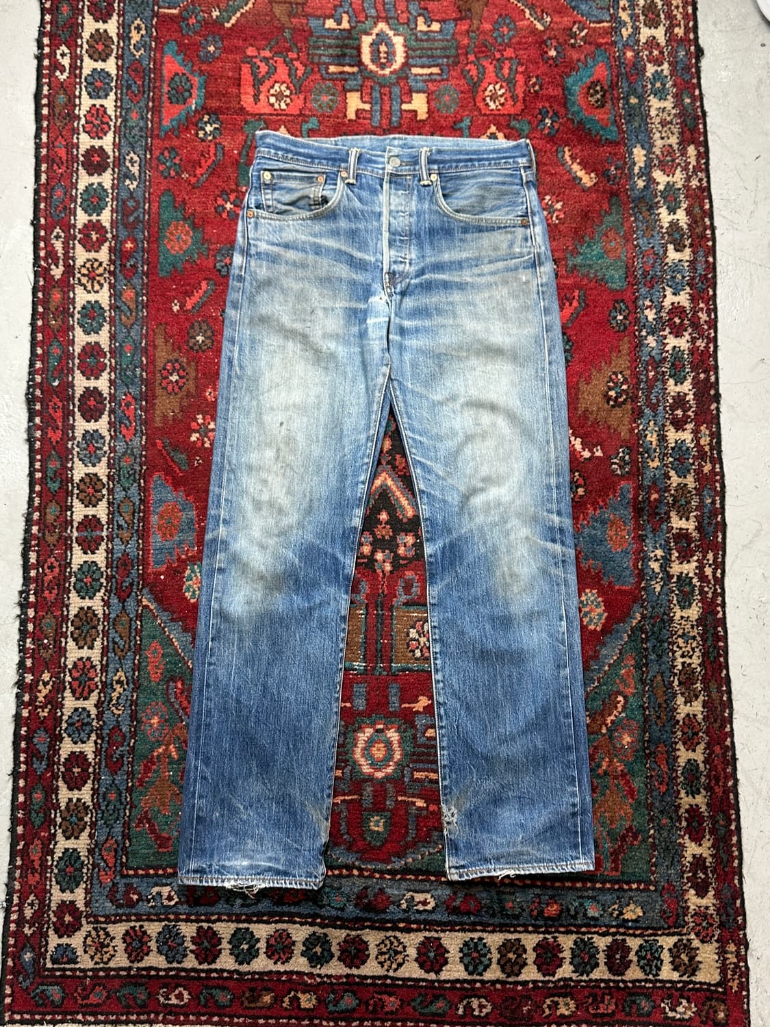 00's 리바이스 501 셀비지 데님 팬츠 하드 에이징 상품이미지1