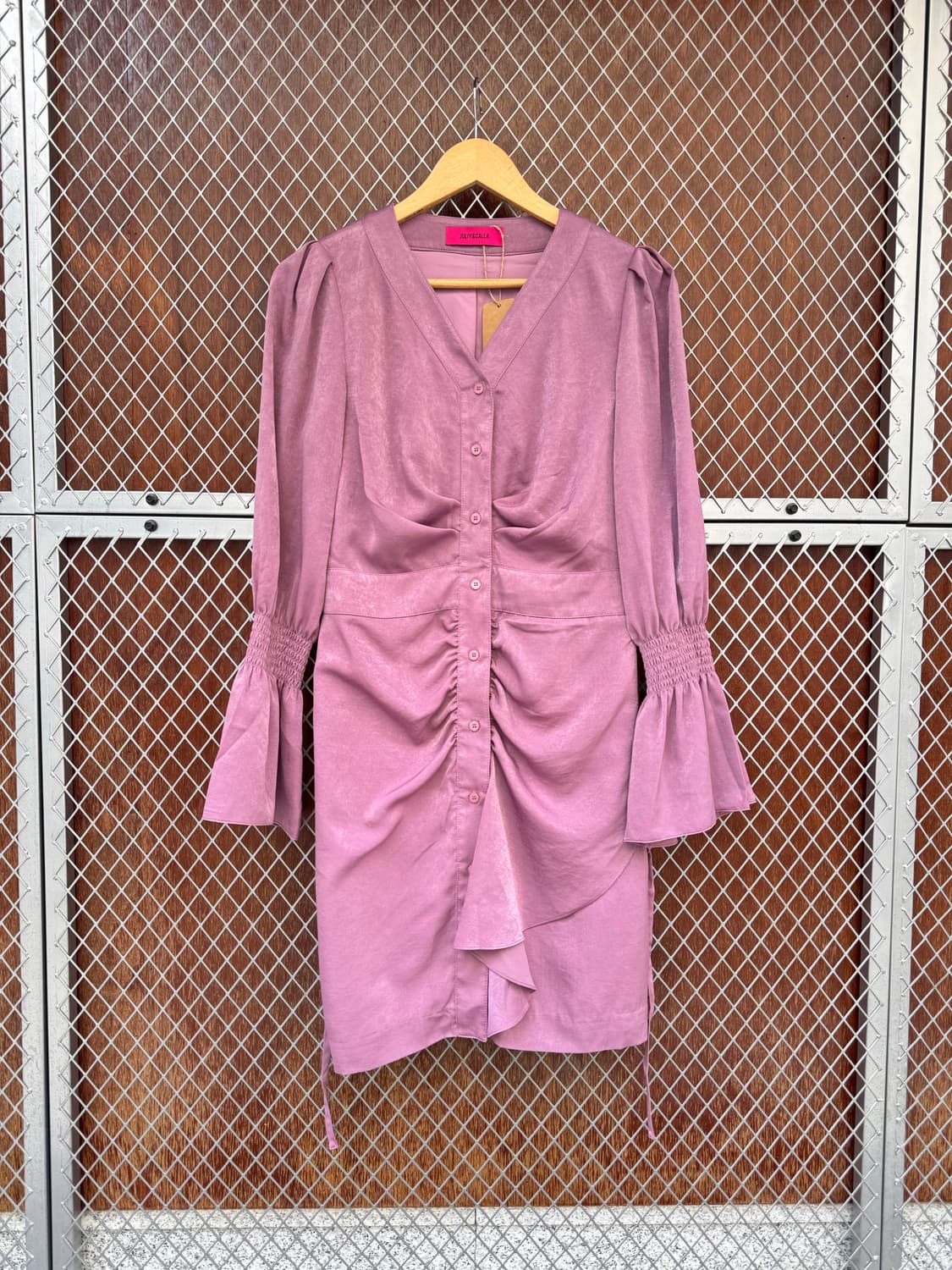 쥴리앤칼라 퍼플 펄 셔링 핀턱 원피스 F 상품이미지7