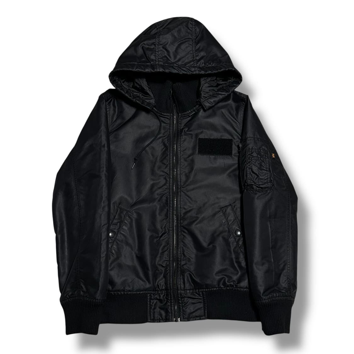 Alpha Industries 블랙 MA-1 후드 항공점퍼 상품이미지1