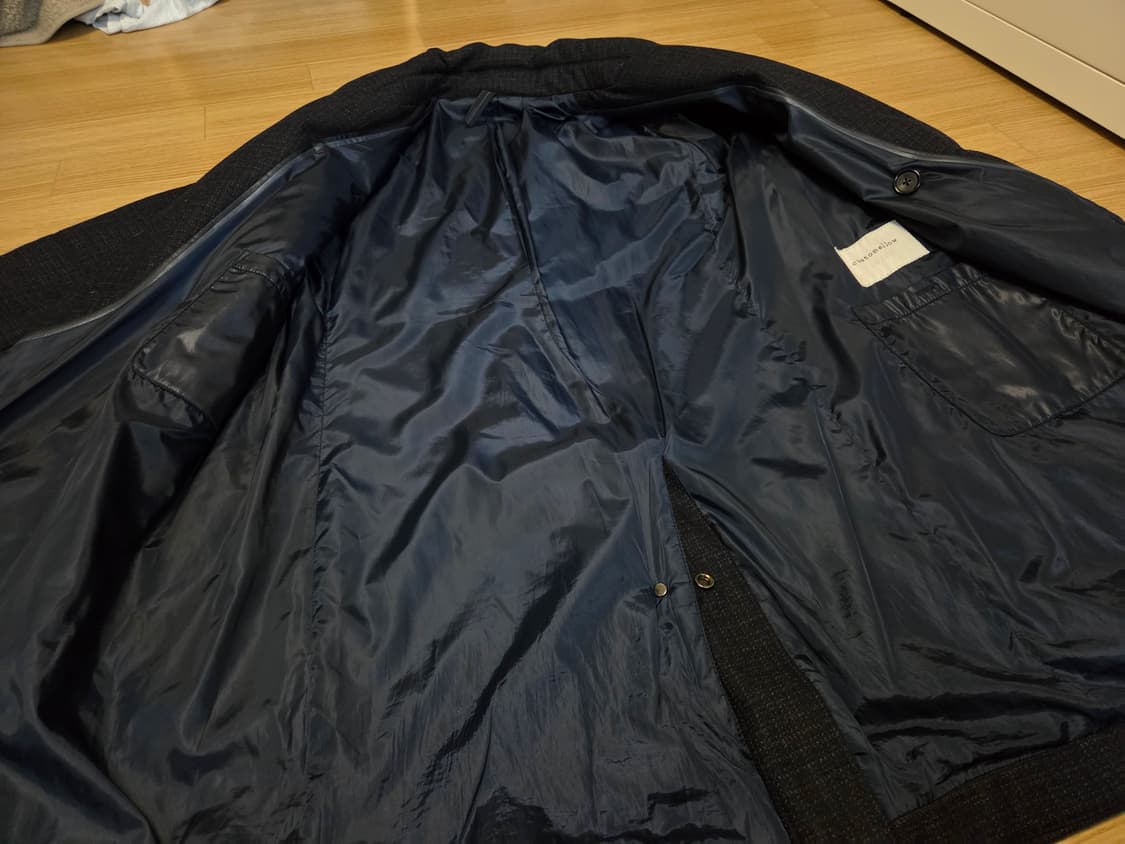 커스텀 멜로우 윈도우 체크 더블 브레스트 패딩 코트 상품이미지3