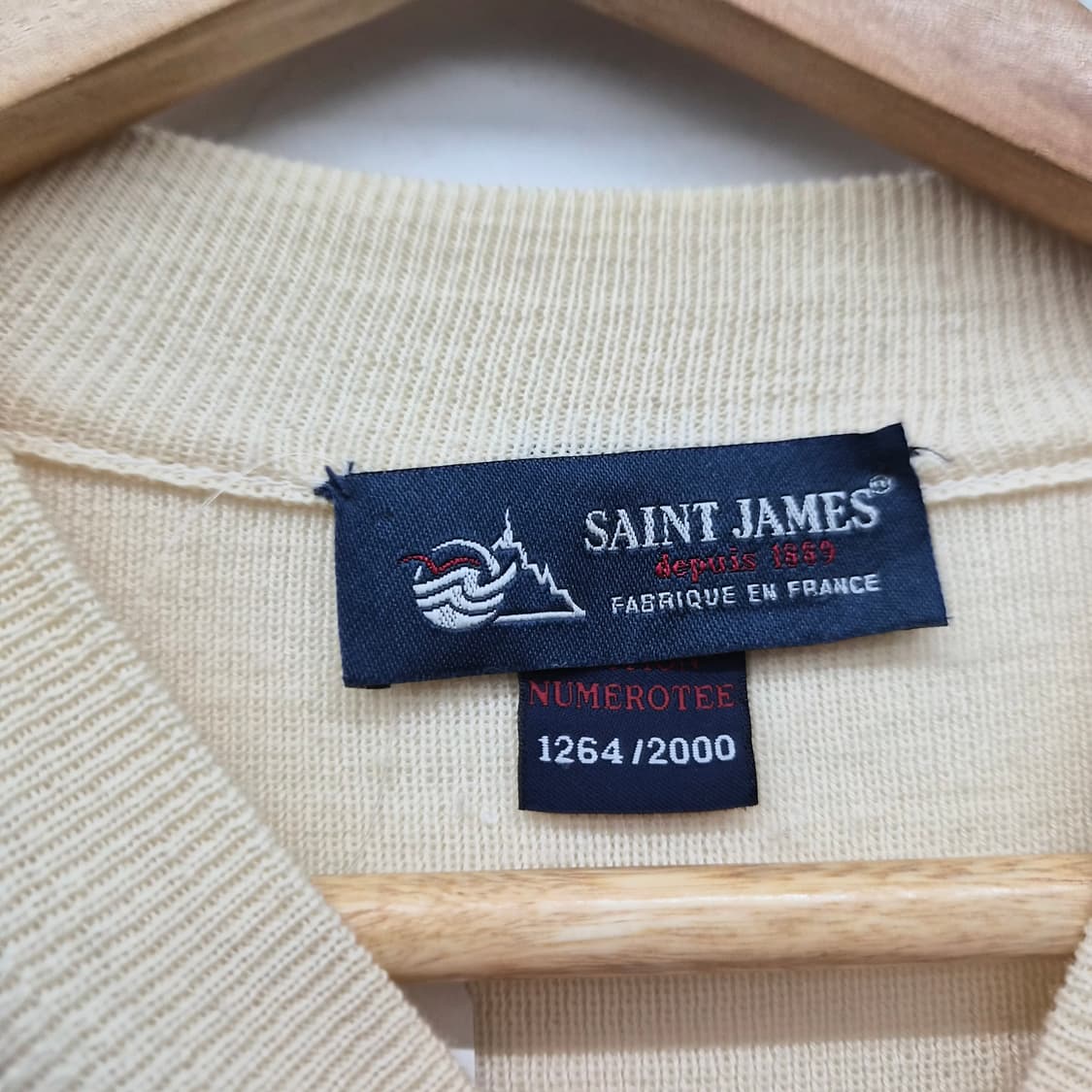 세인트제임스 스트라이프 숄더 버튼 울 니트 여성 M 상품이미지4