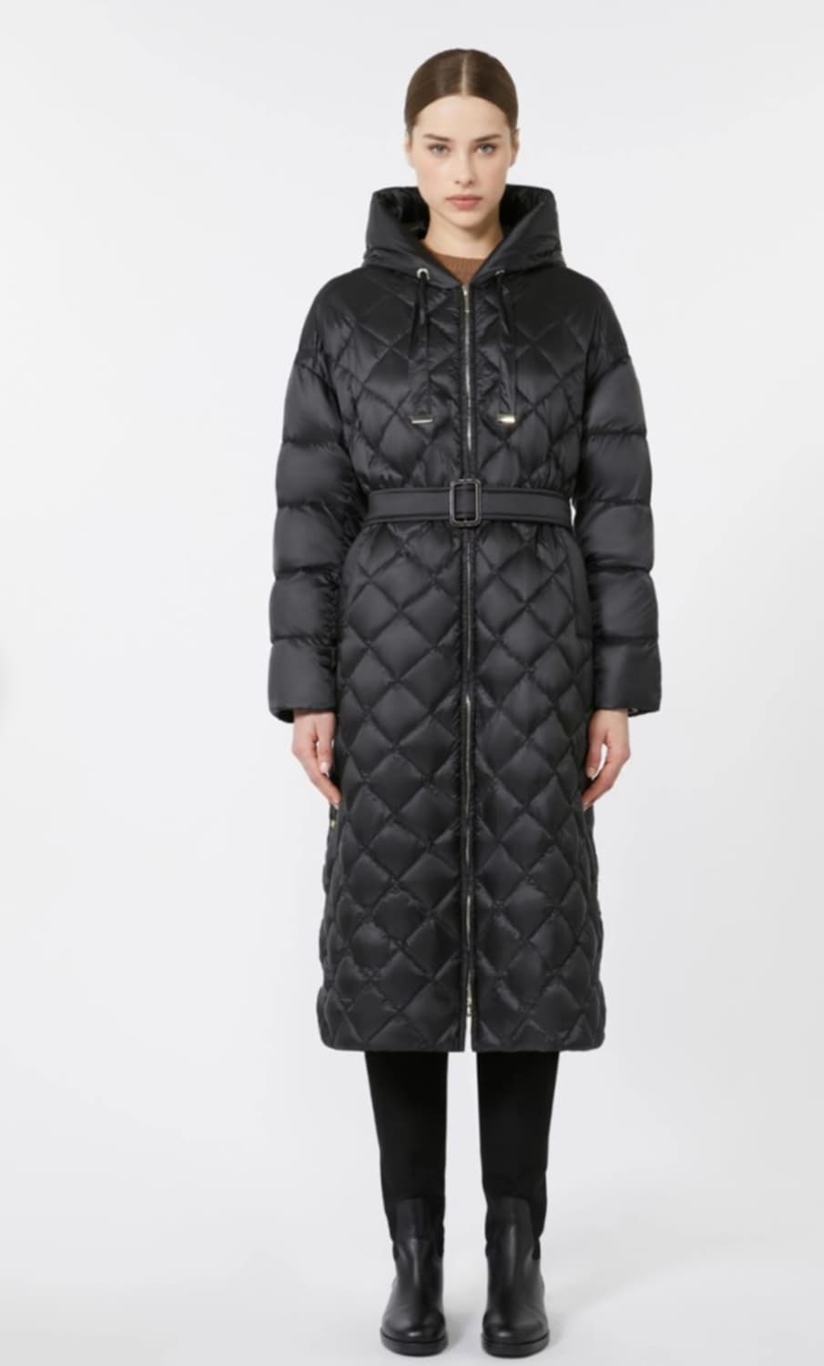 막스마라 블랙 퀼팅 롱패딩 코트 상품이미지6