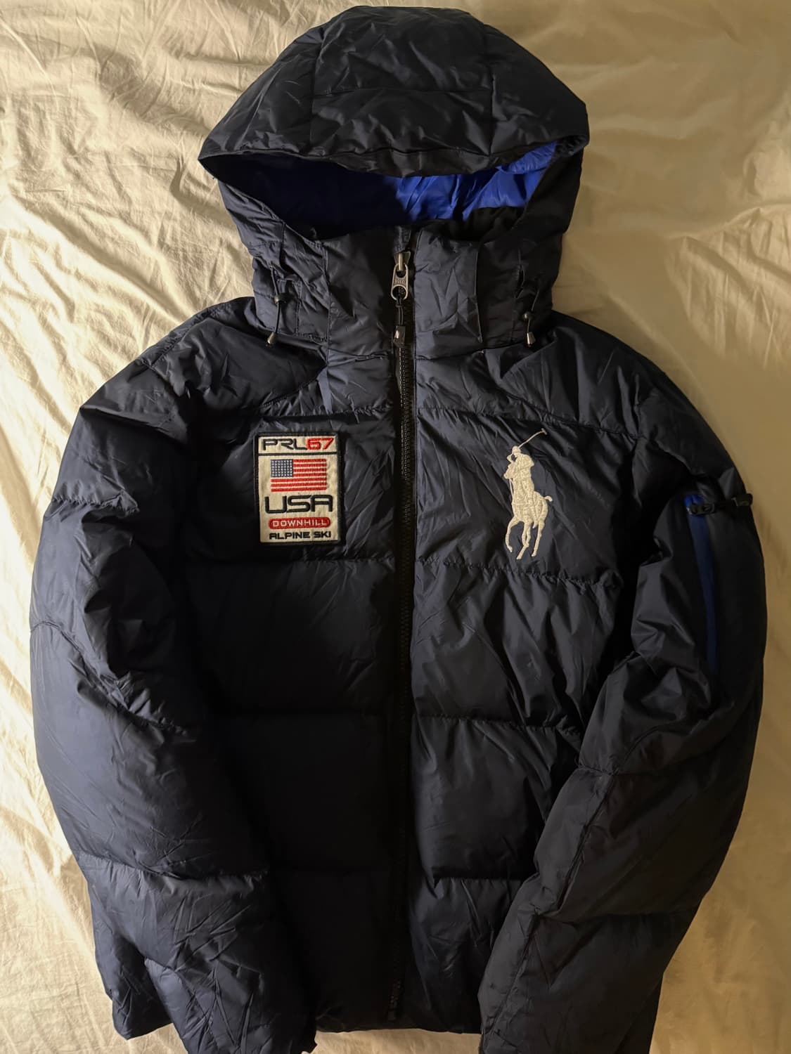 폴로 빅포니 성조기 패딩 네이비 상품이미지2