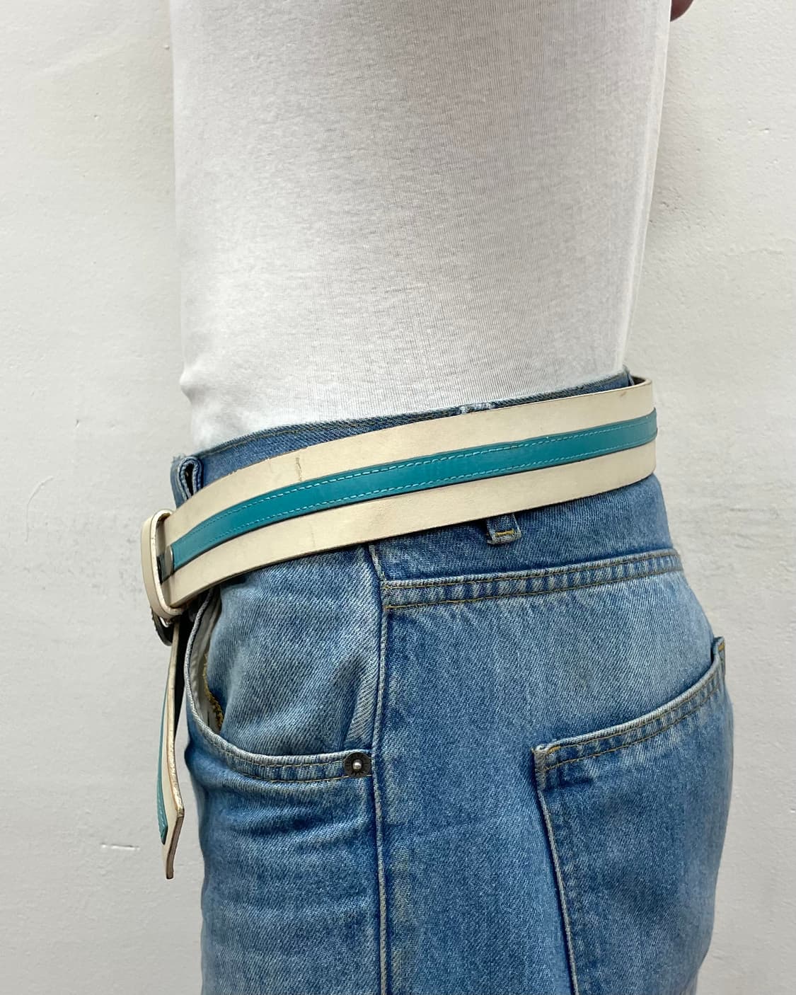 Retro Silver Star Cubic Blue Belt 상품이미지3