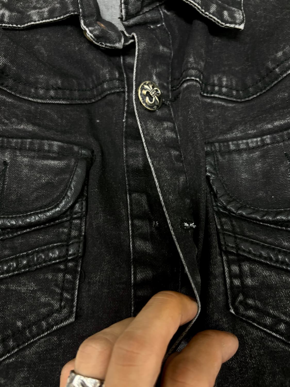Y2K Punk Style Back Skull&Cross Button D 상품이미지4