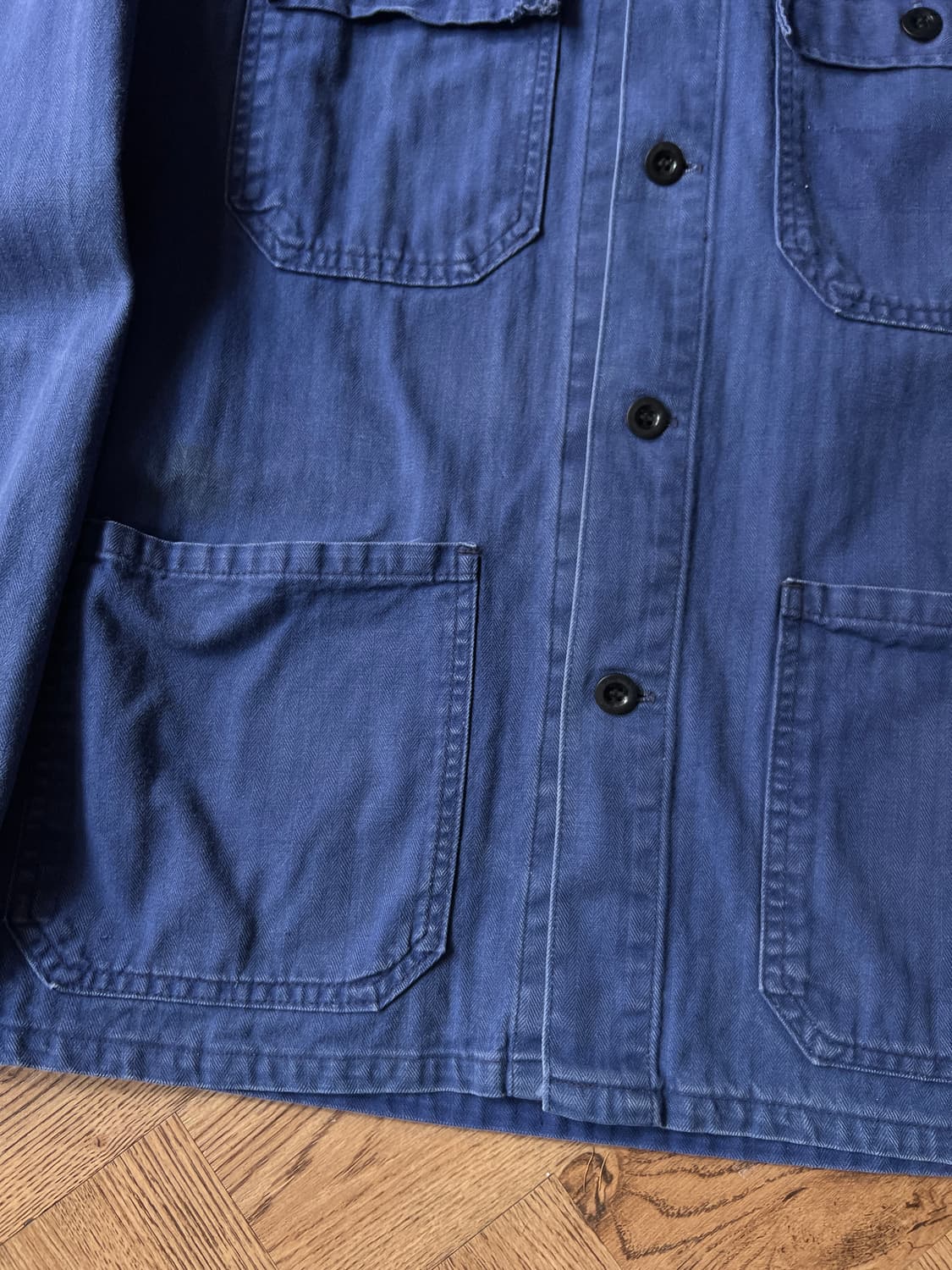 [M]90's 빈티지 HBT 헤링본 트윌 프렌치 워크자켓 상품이미지4