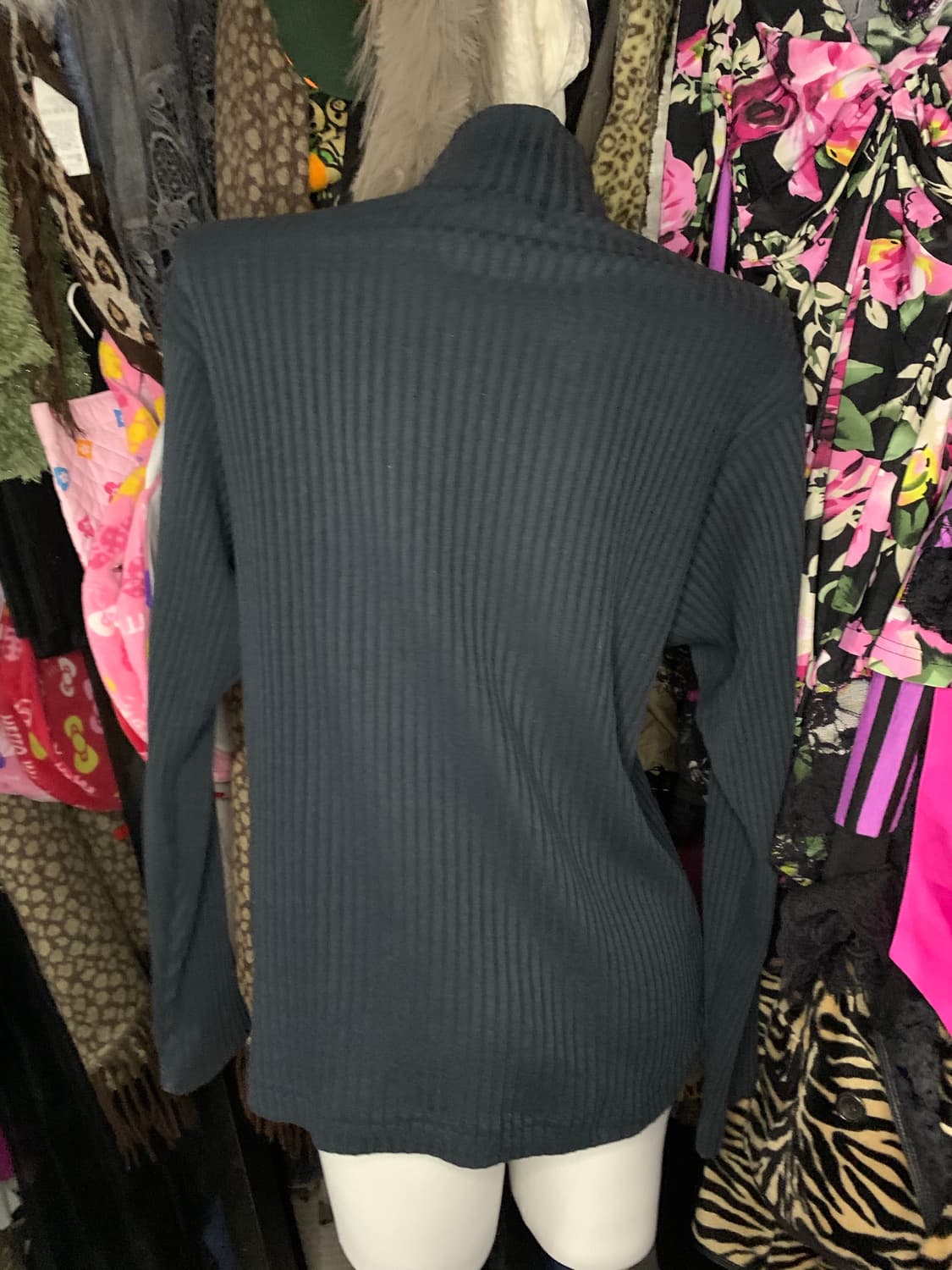 y2k 펑크 그런지 네이비 버튼니트 상품이미지2