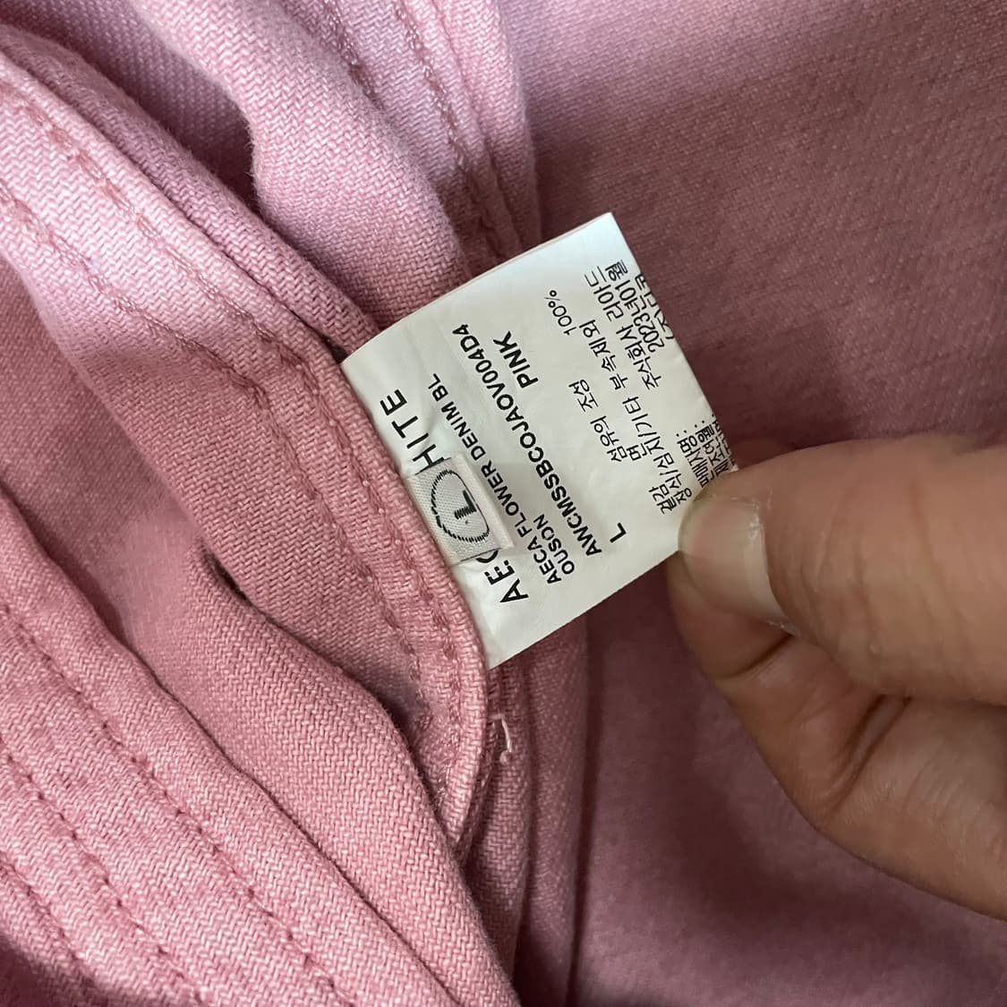 에이카 화이트 Aeca 캔버스 코튼 자켓 핑크 상품이미지5