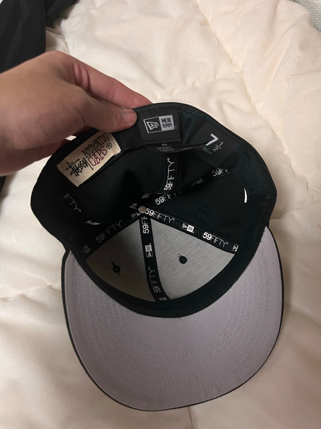 (7 1/2) 59.6 스투시 컬리 S 59피프티 뉴에라 캡 블랙 상품이미지2