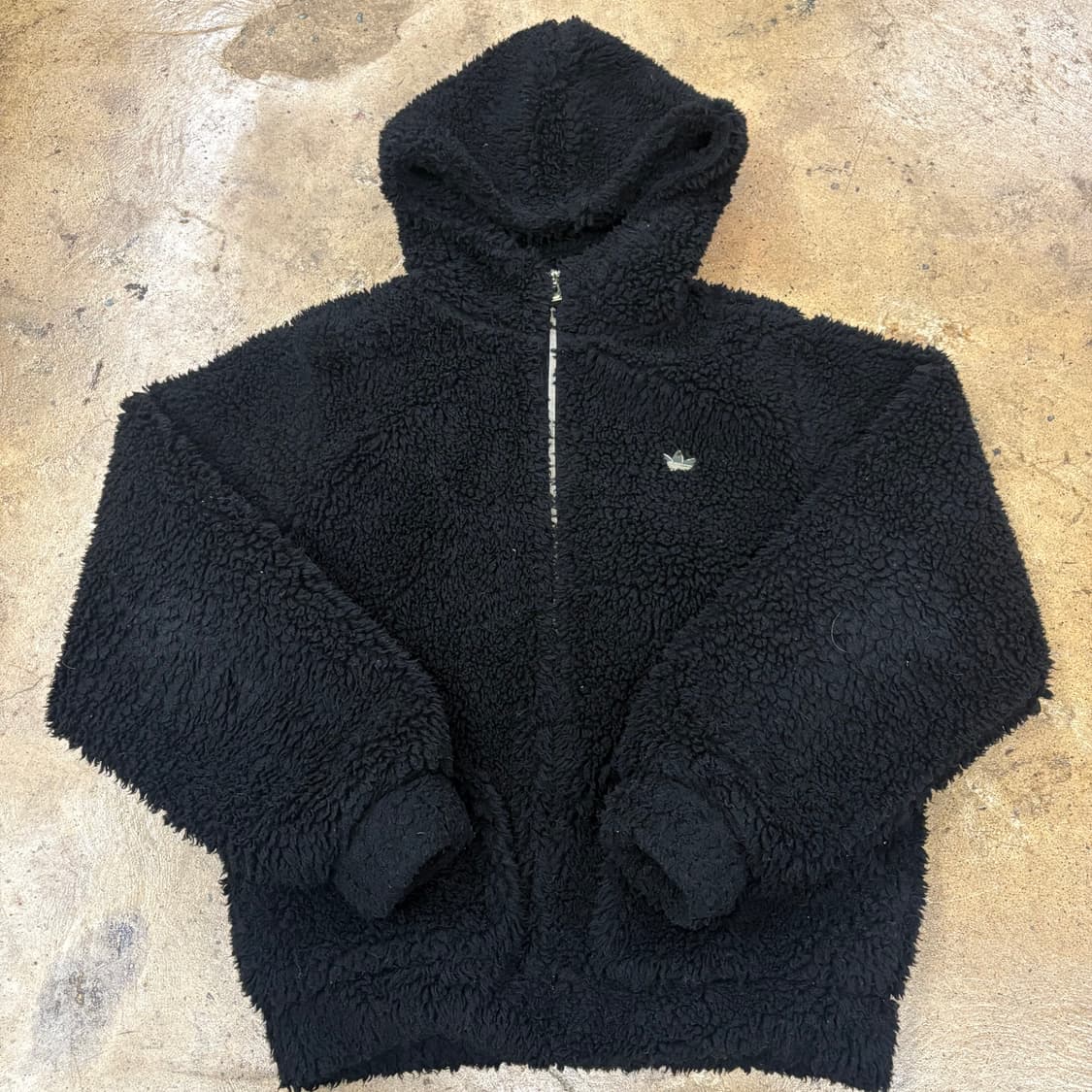[정품/S,90] 아디다스 블랙 쉐르파 뽀글이 후드티 b19 상품이미지2