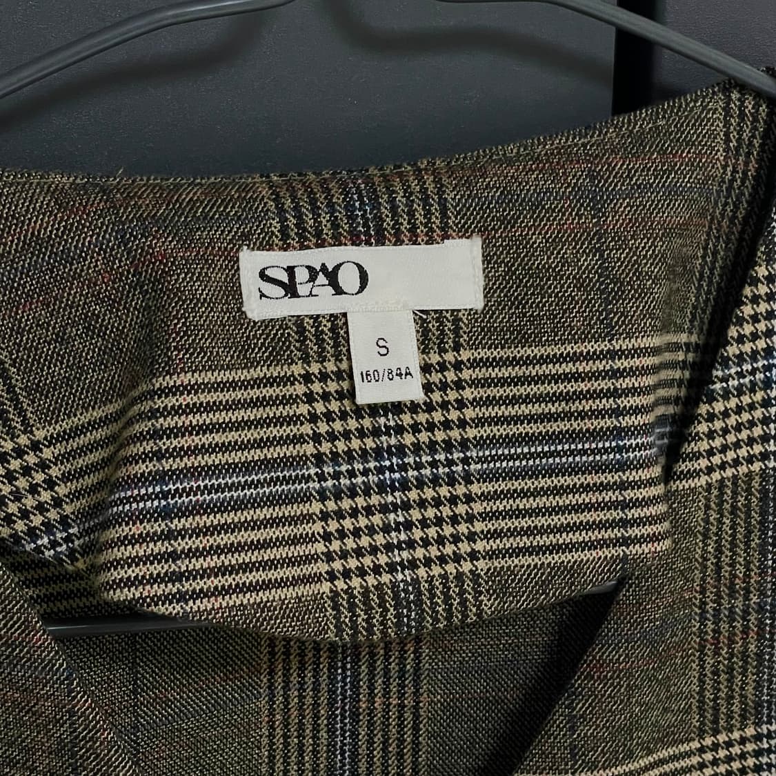 새상품) 스파오 spao 체크 블레이저 자켓 S 브라운 상품이미지3