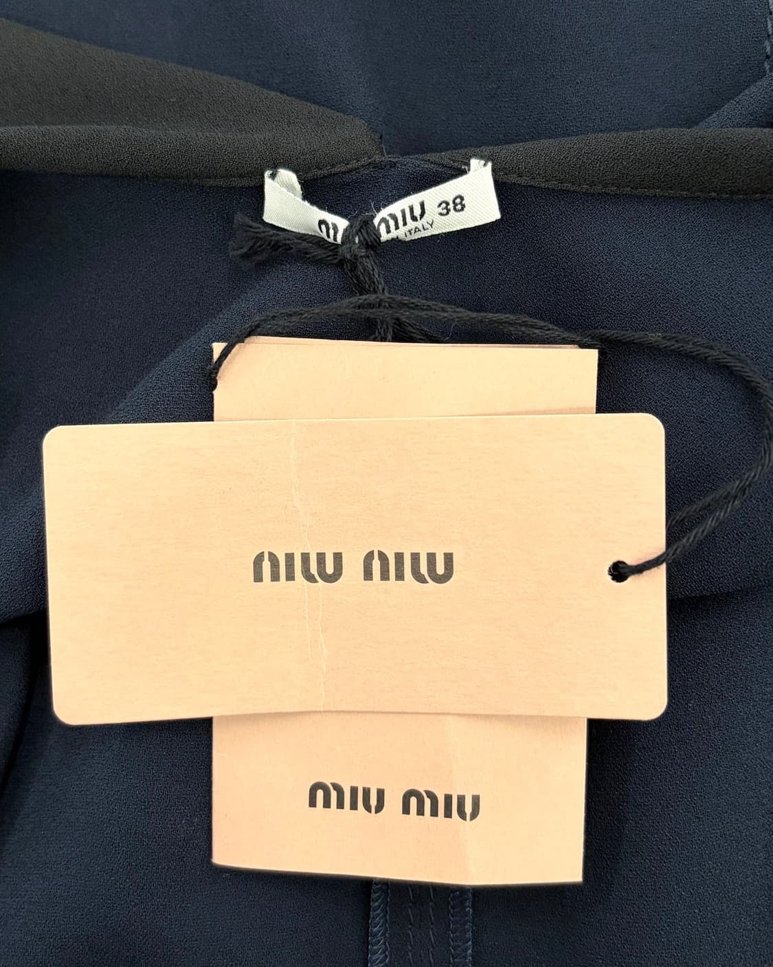 미우미우 네이비 시스루 미니 원피스  상품이미지7