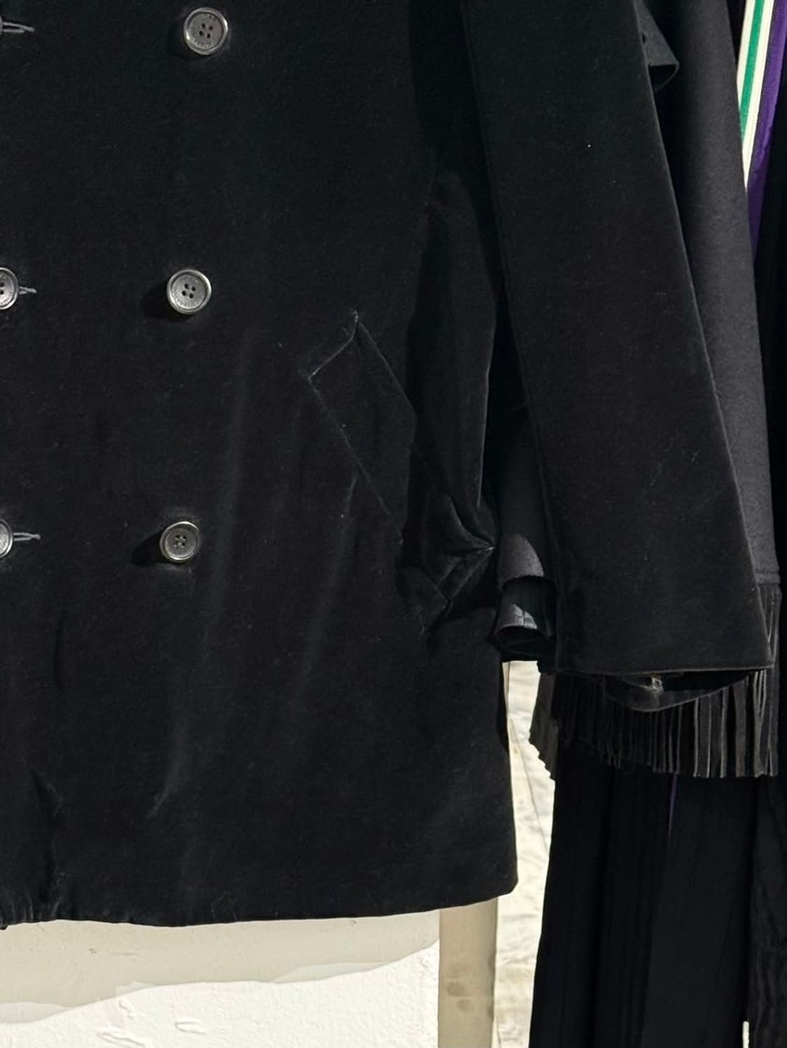 돌체앤가바나 블랙 벨벳 더블 브레스티드 코트 상품이미지5