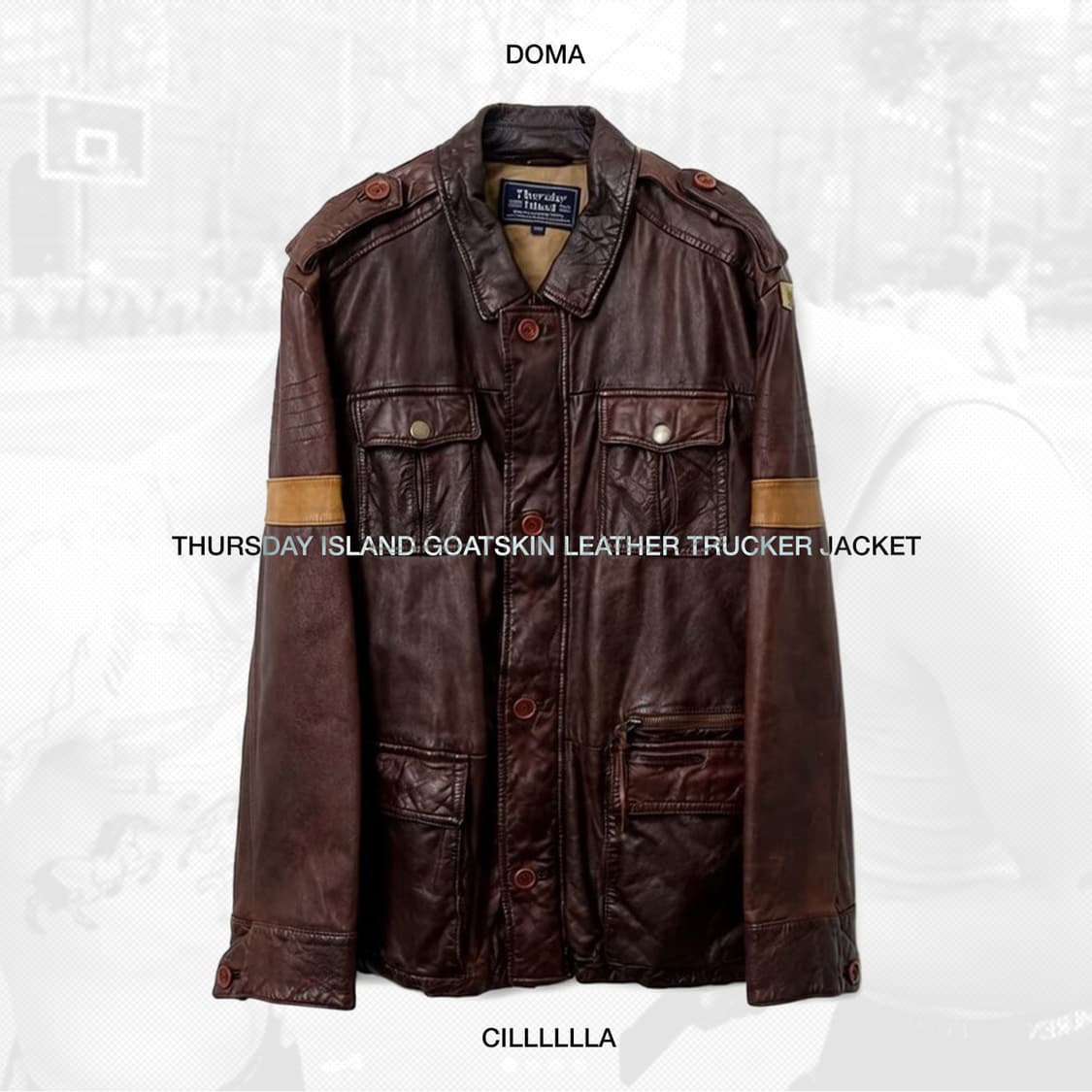 Thursday Island 써스데이아일랜드 고트스킨 레더 트러커자켓 상품이미지1