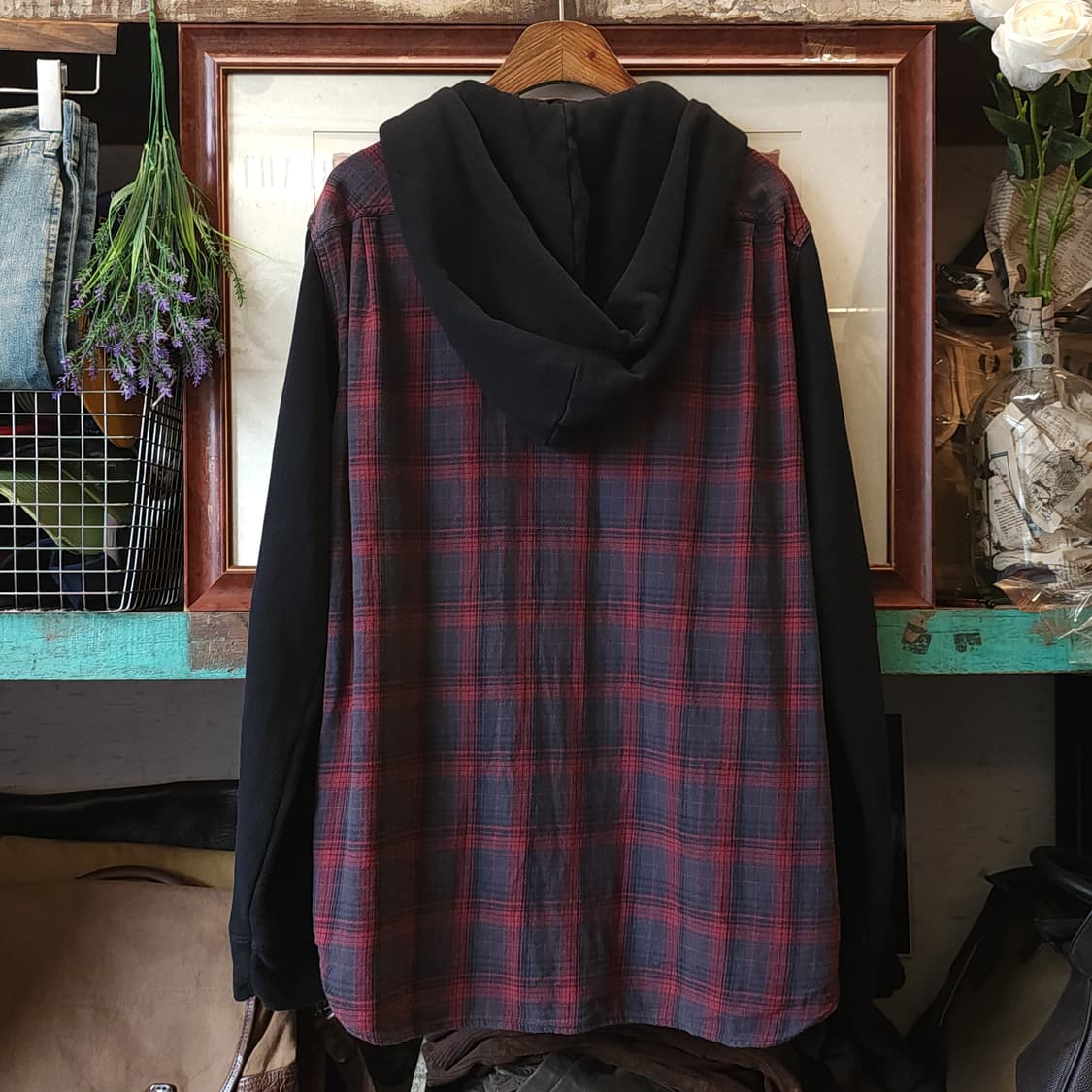 폴로 데님앤서플라이 플레드 셔츠 체크 후드 셔츠 Xl 상품이미지3