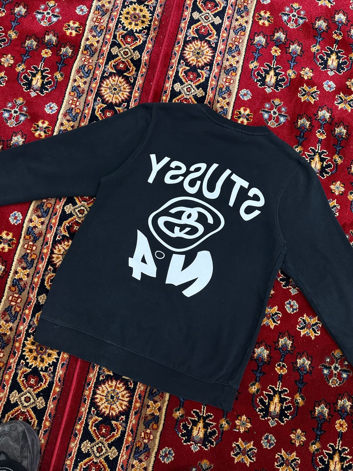 스투시 맨투맨 블랙 L 상품이미지8