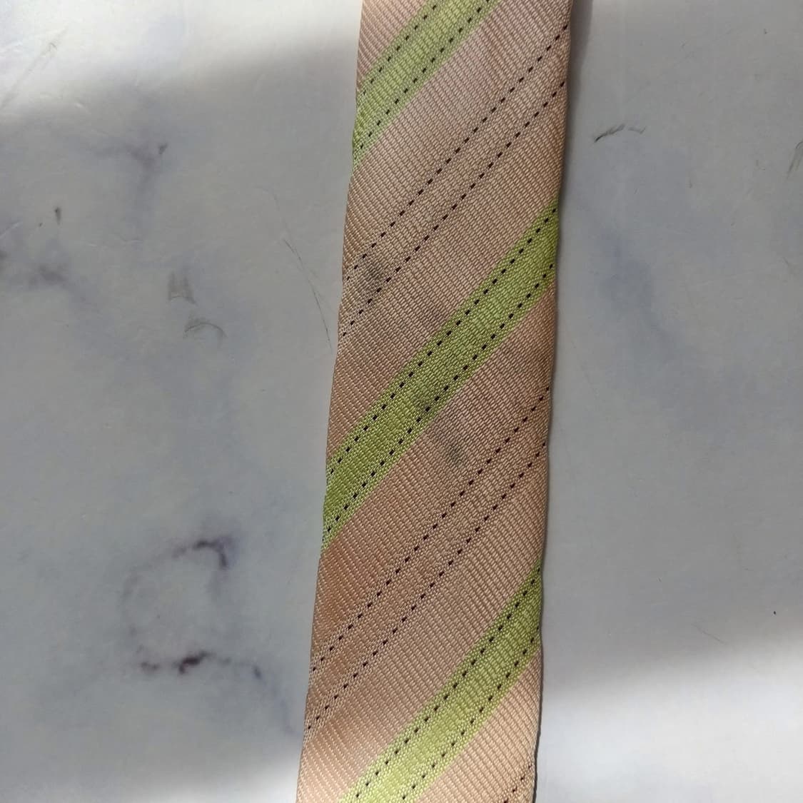 에르메스 실크 살구 스트라이프 넥타이 9.5cm B등급 K2345 상품이미지9