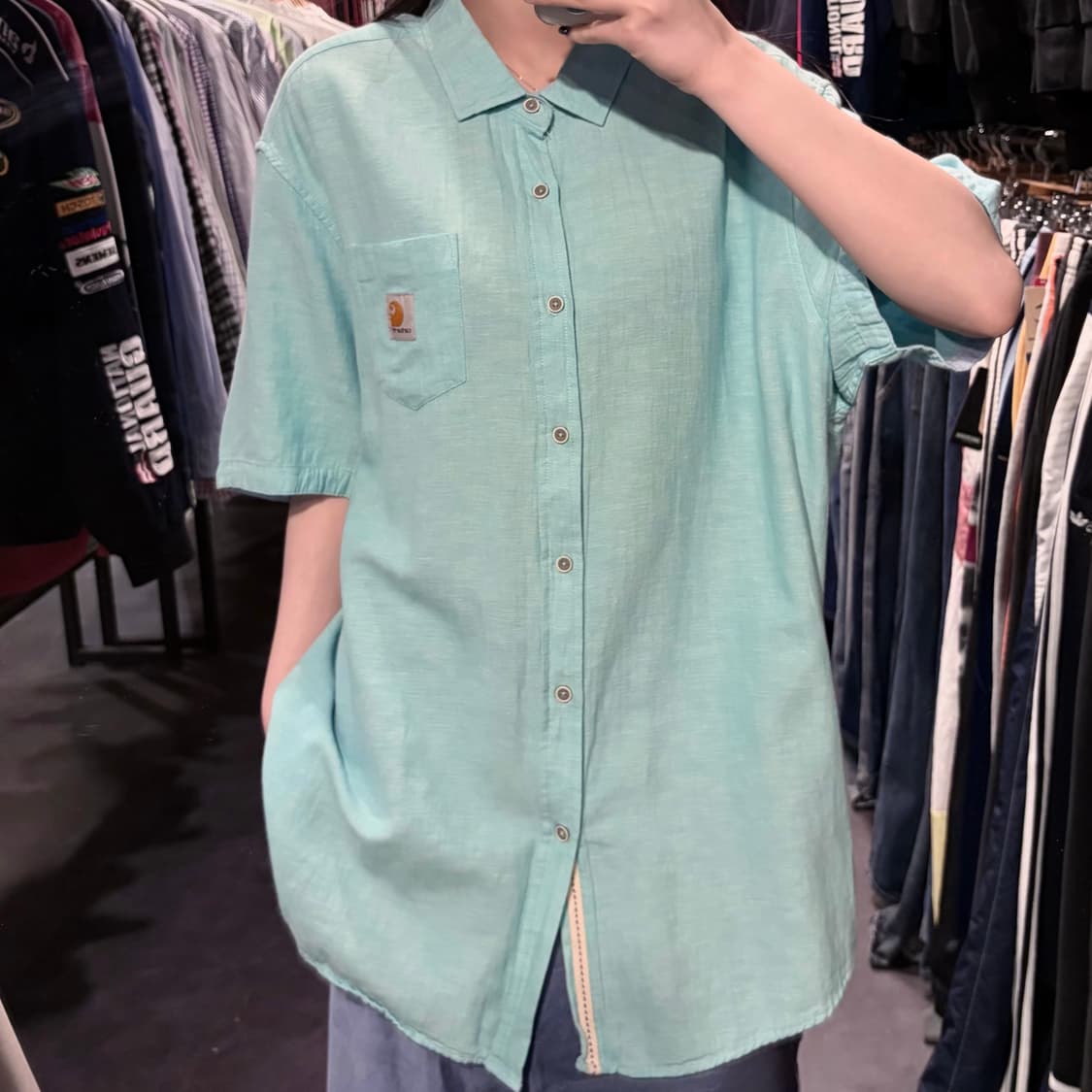 [IM] Carhartt 칼하트 반팔 셔츠 민트 블루 상품이미지3