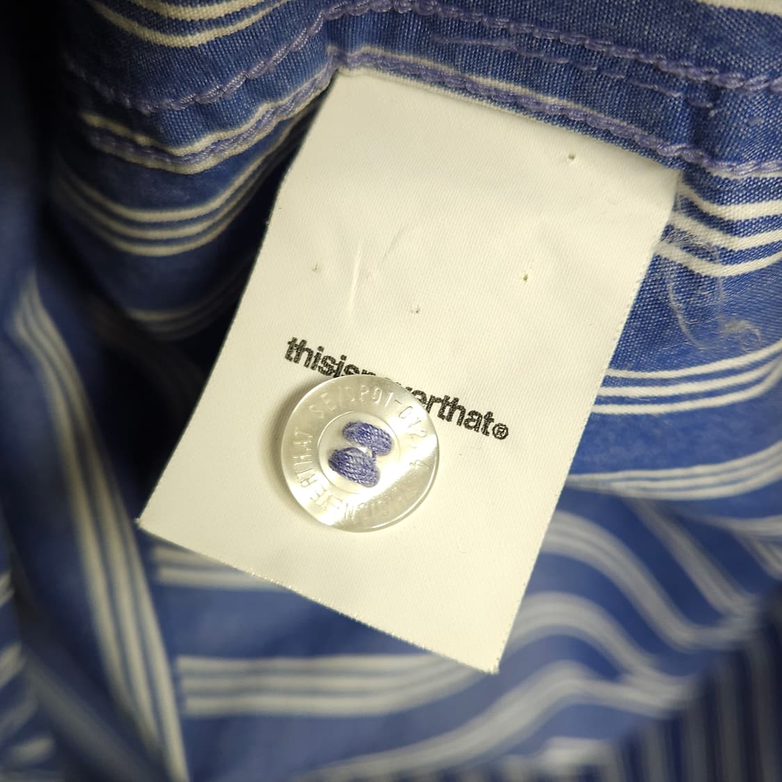 XL ) 디스이즈네버댓 오버핏 스트라이프 셔츠 상품이미지7