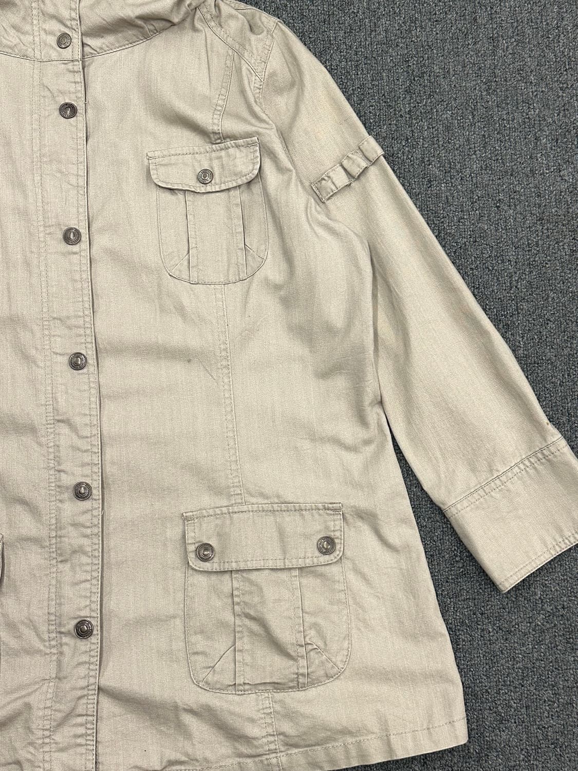 3L)Japanese vintage 멀티포켓 베이지 코트 자켓 상품이미지2