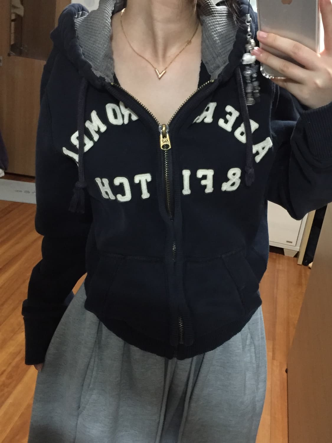 아베크롬비 아치로고 후드집업 상품이미지1