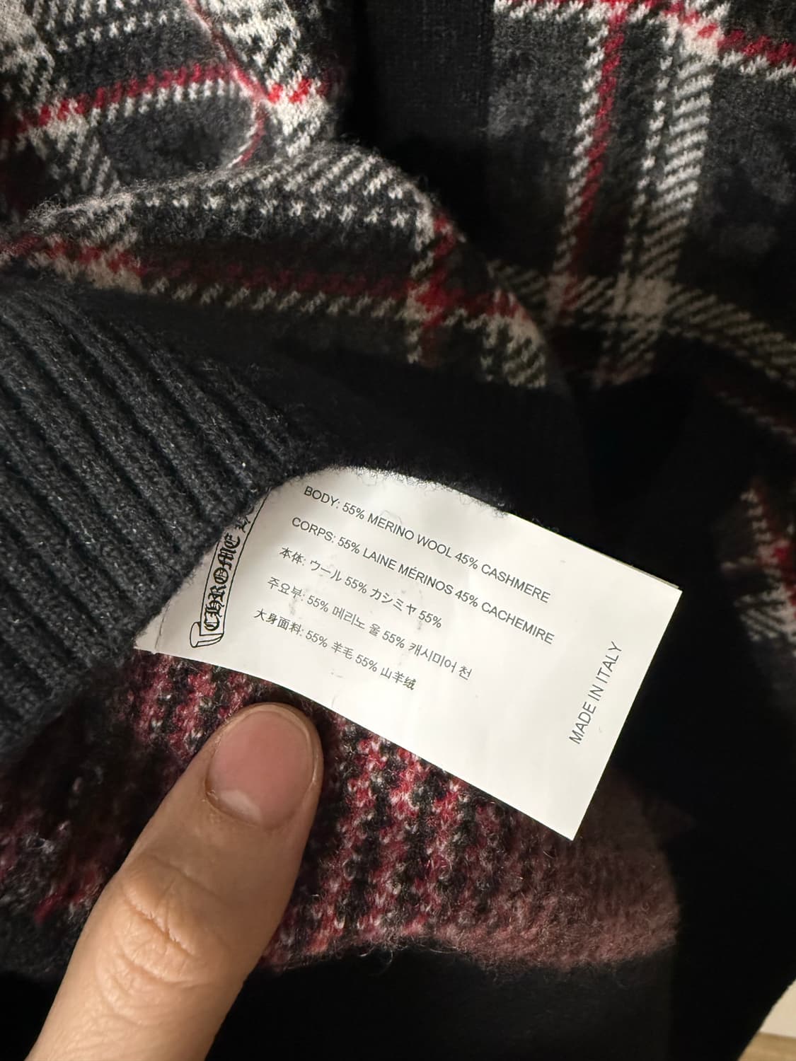 [XL] 크롬하츠 CH 플레이드 캐시미어 가디건  상품이미지5