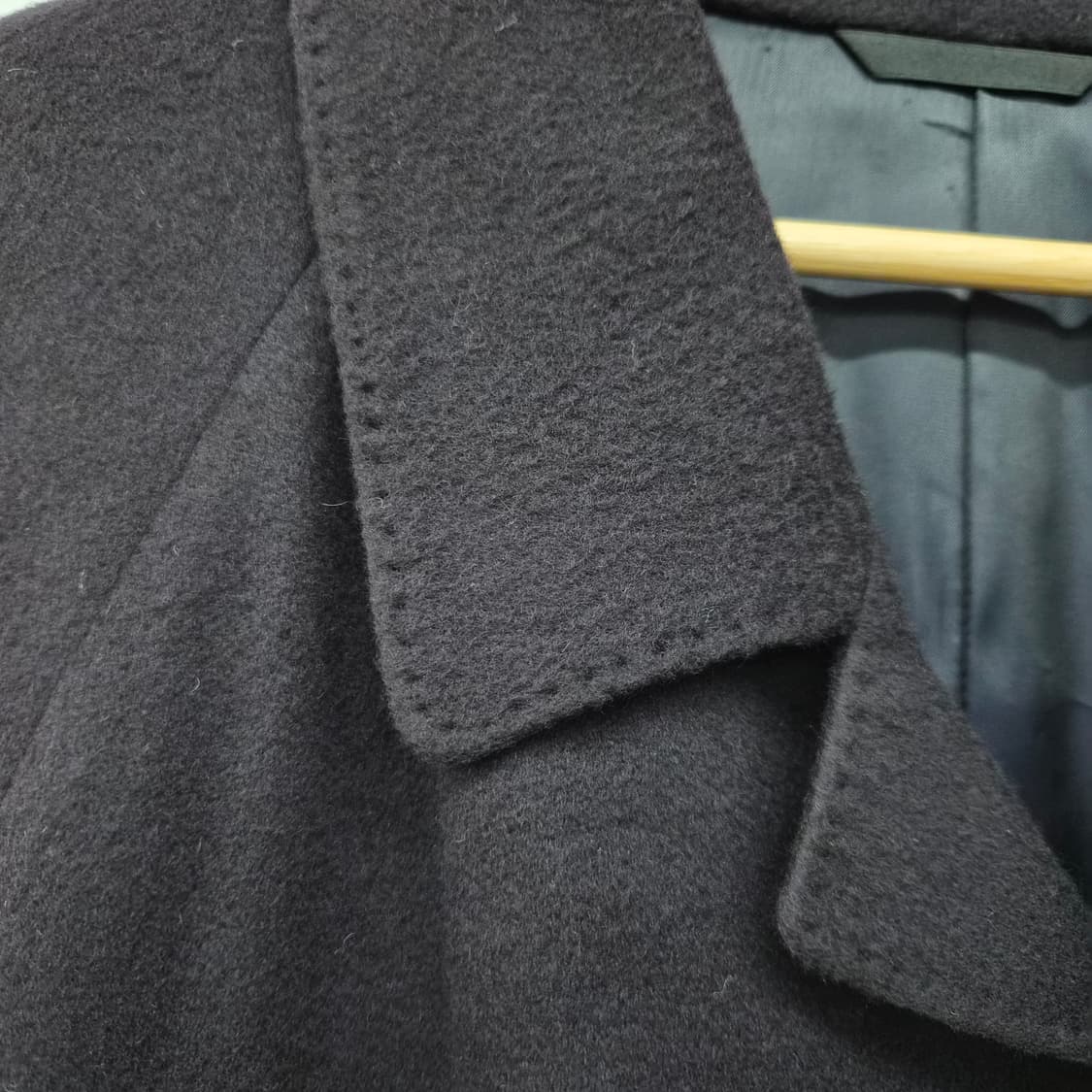 캐시미어 100% 블랙 롱 코트 남녀공용 M 상품이미지2