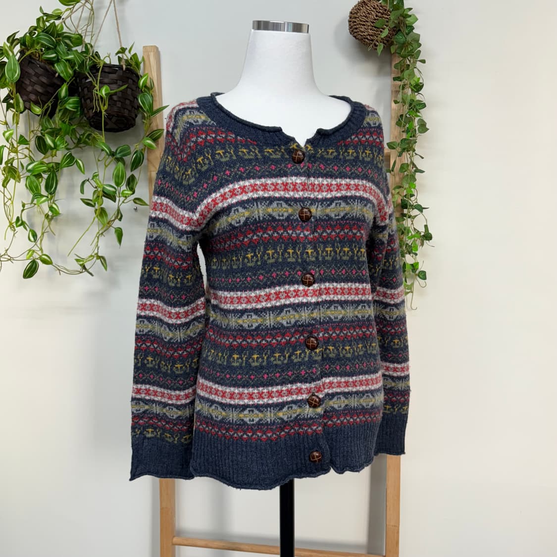 JPN/ 페어아일니트가디건 모리걸가디건 빈티지가디건 상품이미지2