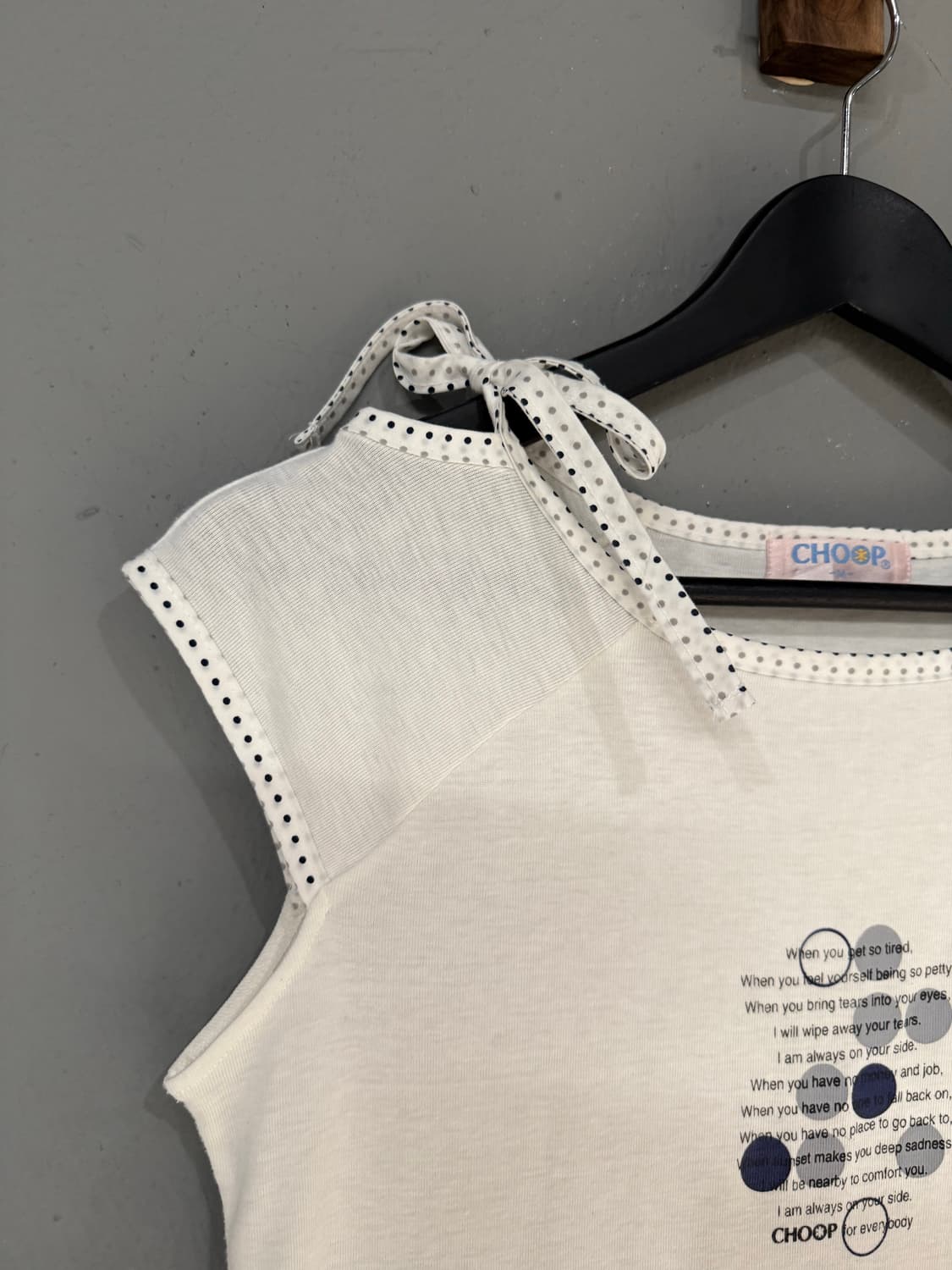 dot pattern point lettering detail top 상품이미지6