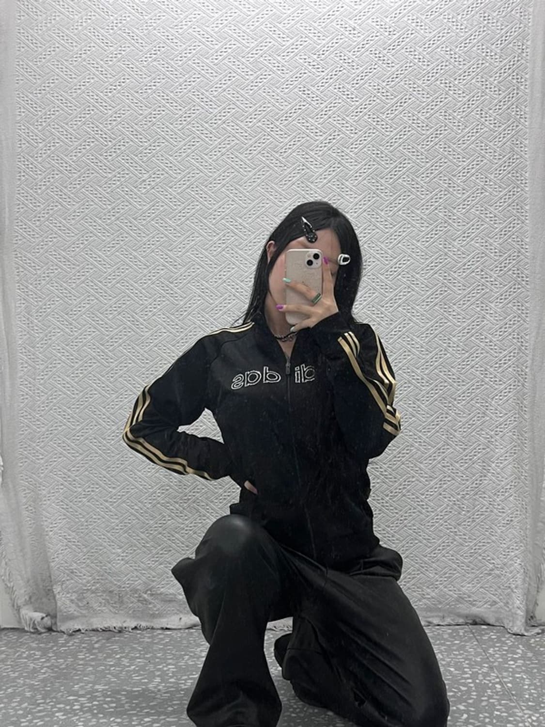 아디다스 Y2K 레트로 큐빅로고 져지 집업 100 C07003 상품이미지1