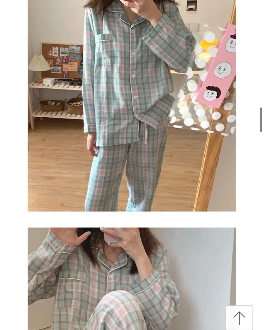 여성 긴팔 체크잠옷 상품이미지4