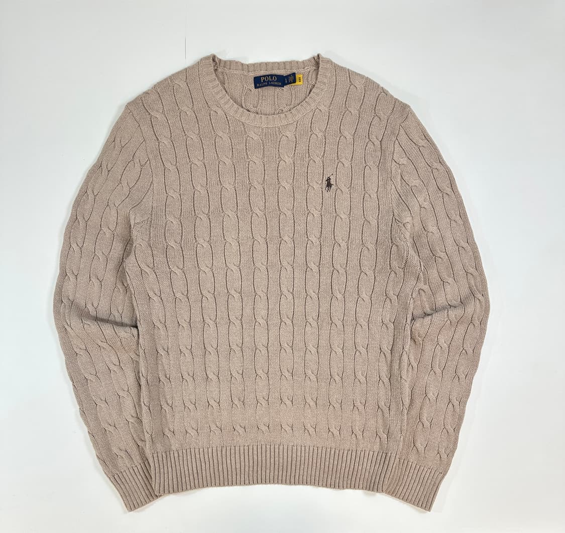 Polo 폴로 랄프로렌 QR현행탭 케이블 니트 오트밀브라운 (L) 상품이미지2