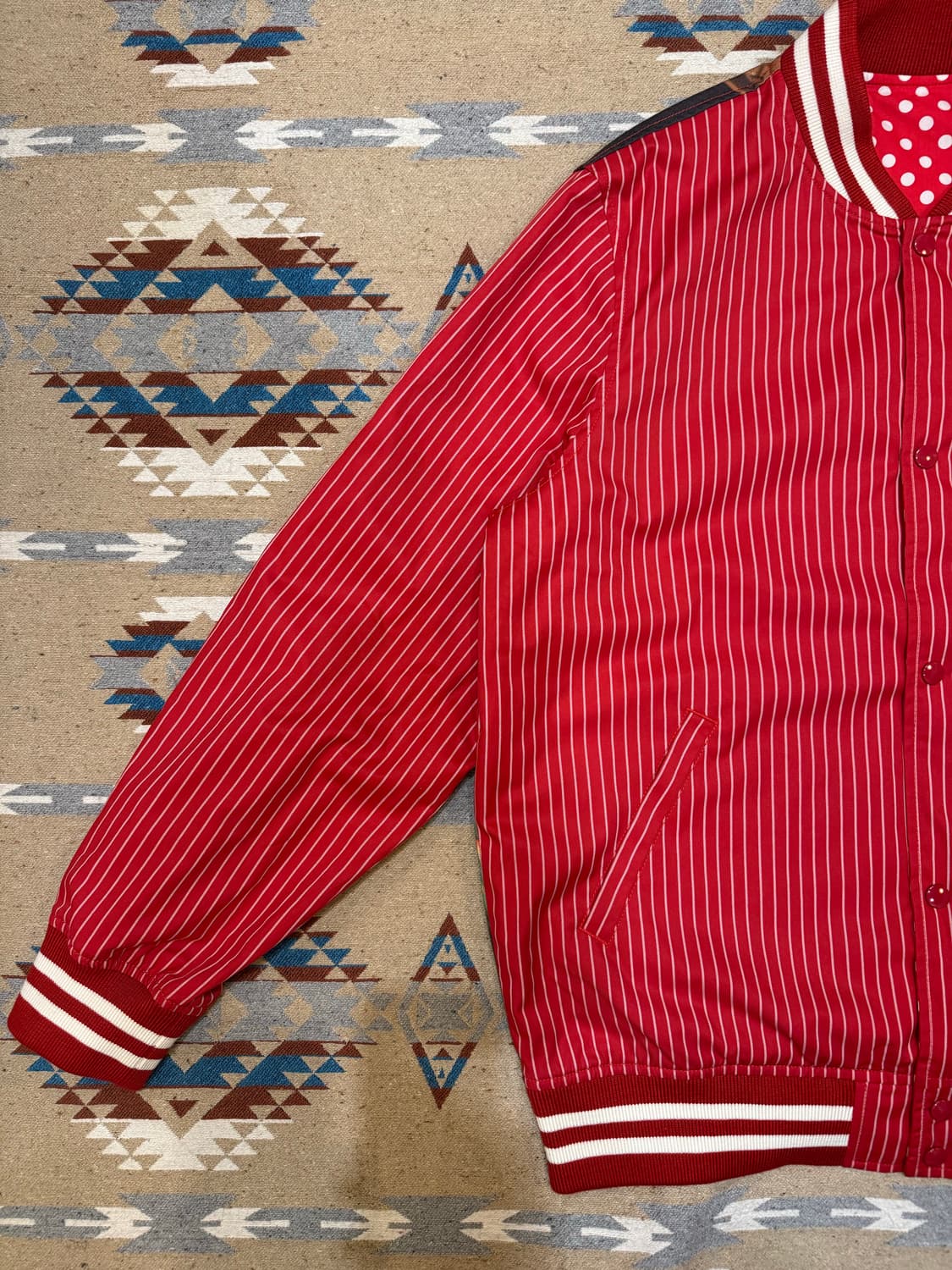 [XL] 슈프림 x 꼼데가르송 셔츠 리버시블 바시티 자켓 레드  상품이미지3