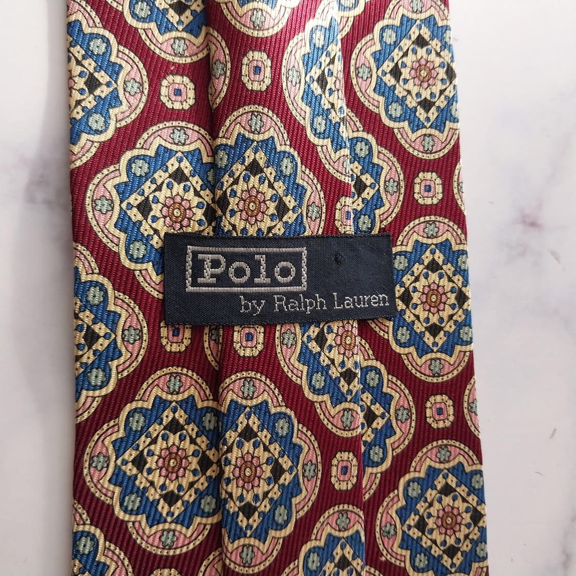 폴로 랄프 로렌 실크 와인 패턴 넥타이 8.9cm A등급 K2074 상품이미지6