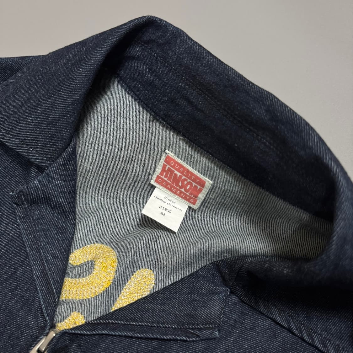 HINSON 인디고블루컬러 양면 자수로고 FFA 데님 자켓 상품이미지3