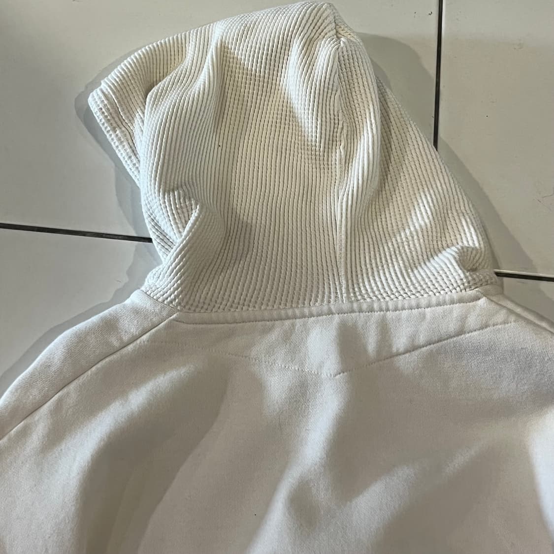 미스치프 패널드 와플 후드집업 화이트 L 상품이미지4