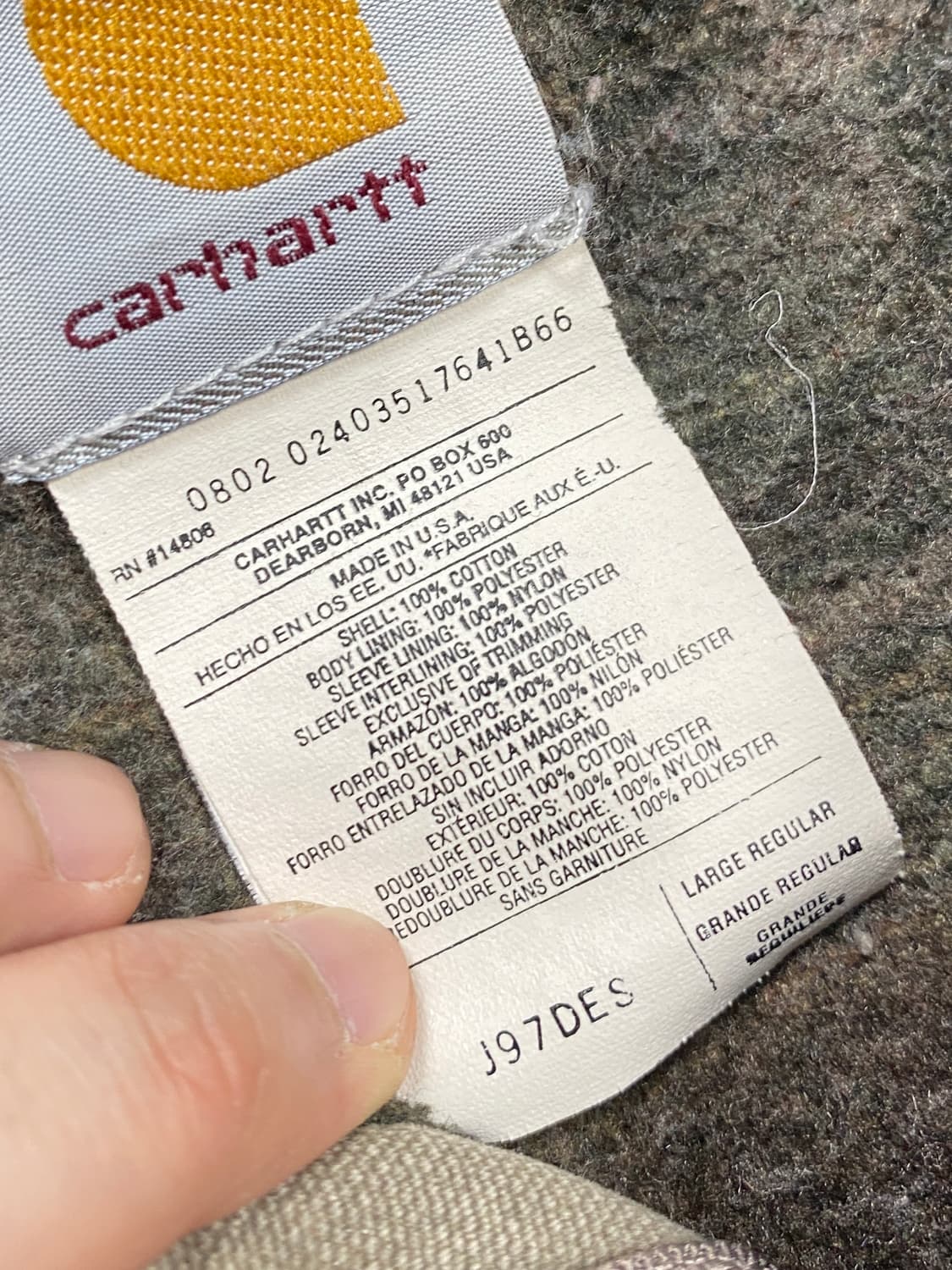 [L] 빈티지 칼하트 디트로이트 자켓 J97 USA  상품이미지7