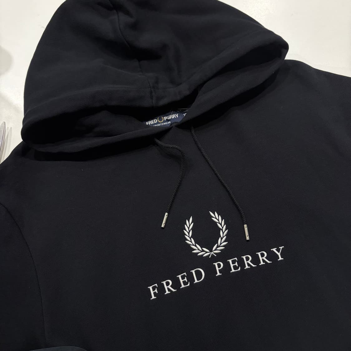 [XL] 프레드페리 스포츠웨어 블랙 후드티 D410 상품이미지3