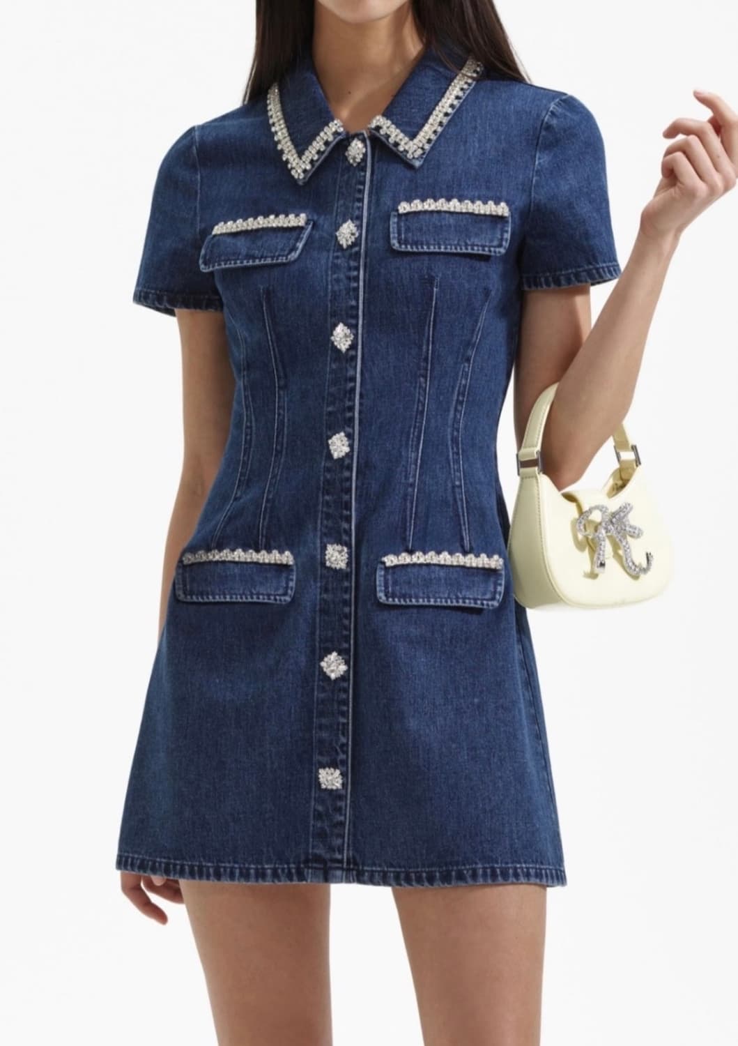 Self-portrait 셀프포트레이트 데님 미니원피스 (장원영 착용) 상품이미지6