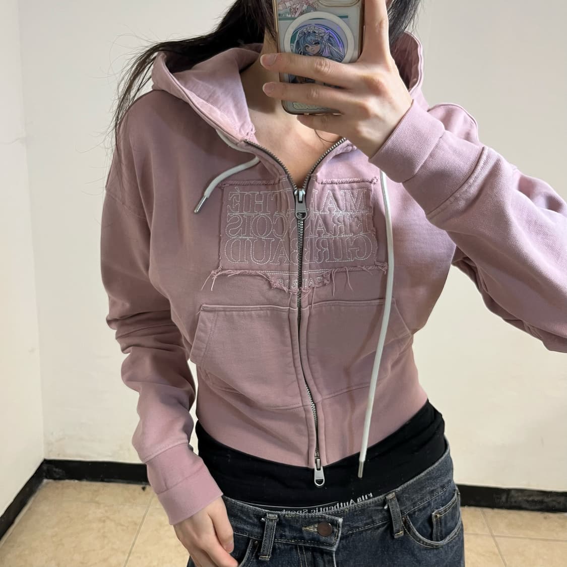 Marithé François Girbaud pink hood zipup 상품이미지2